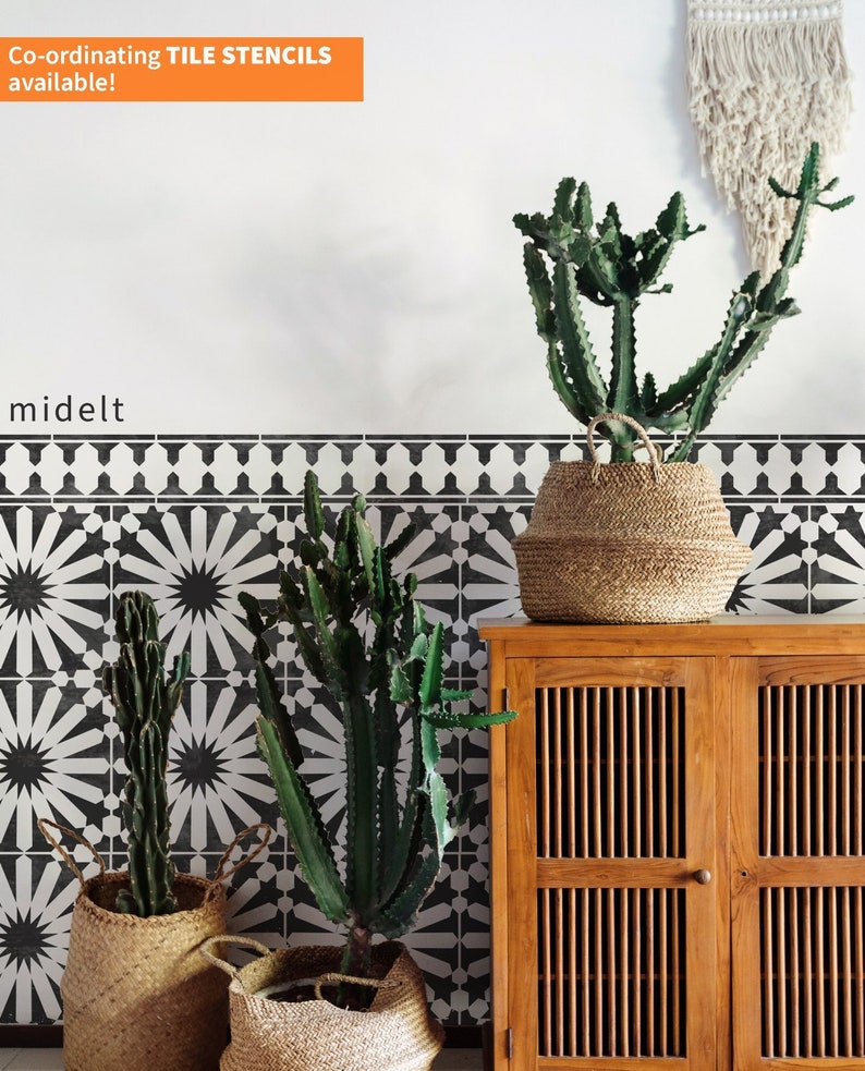 YEFREN Tile Border Stencil for Bathroom Walls Floors Etsy