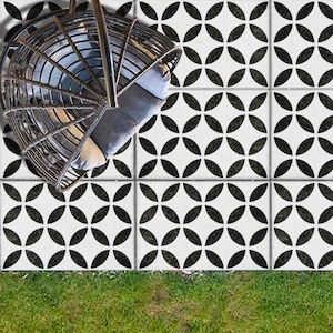 Stencil groot rechthoekig terras 90 x 60 cm - Tsunagi Design for Budget DIY Garden bestrating Makeover
