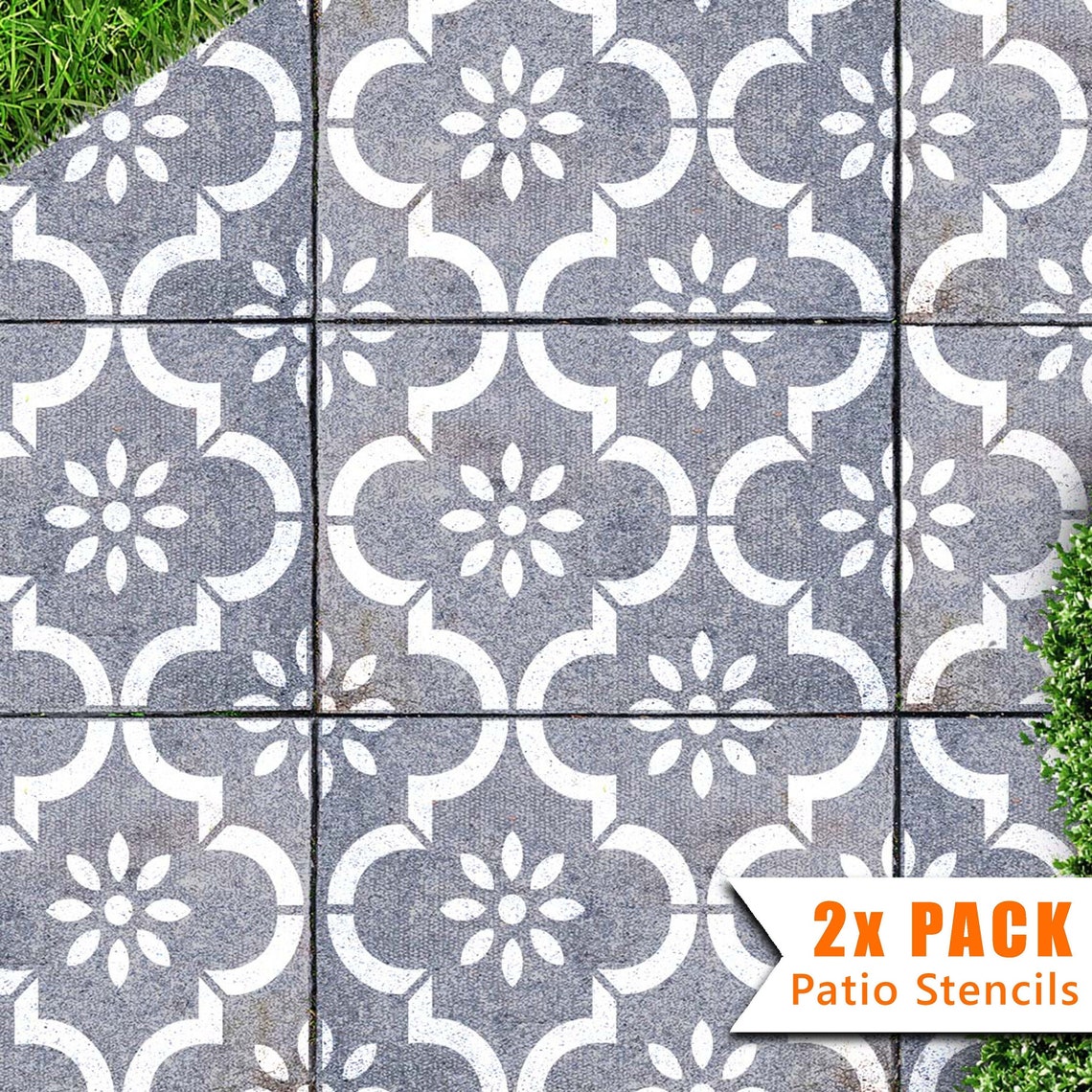 2x Patio Slab Stencils for Large 900x600 Rectangle Concrete Etsy