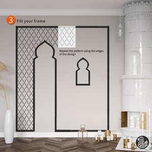 WALL STENCIL Moroccan Wall Panel Stencil for Walls Boho Stencil for Painting Walls by Dizzy Duck image 4