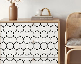 FURNITURE STENCIL - Honeycomb Stencil for Painting Furniture - Reusable Stencil for Furniture - Modern Abstract Geo Stencil