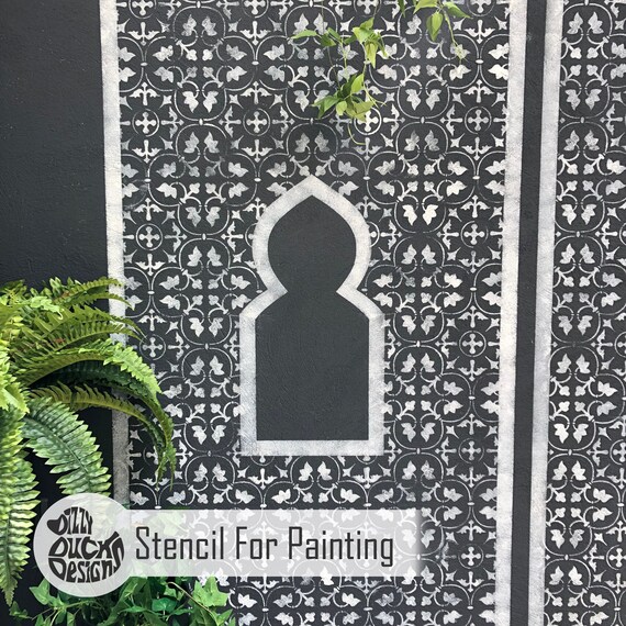 Wall Stencil Moroccan Window Grill Garden Moroccan Wall Etsy