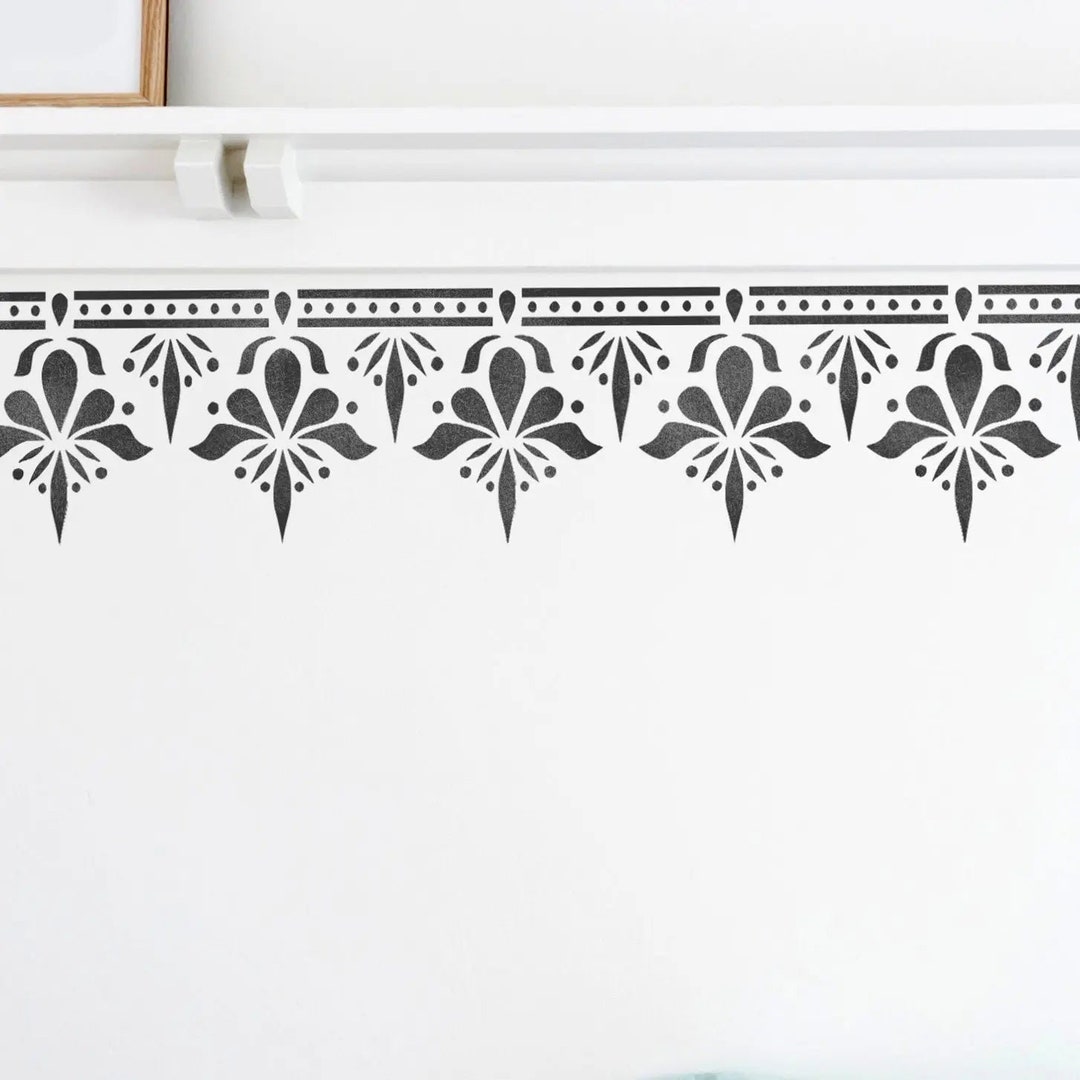 Border Stencil for Painting Walls and Furniture Reusable Ethnic Stencil by Dizzy Duck SAGAR Wall Stencil - Etsy border-stencil-for-painting-walls-and-furniture-reusable-ethnic-stencil-by-dizzy-duck-sagar-wall-stencil-etsy