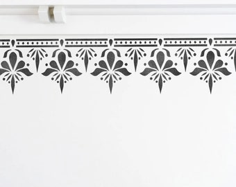 Border Stencil for Painting Walls and Furniture - Reusable Ethnic Stencil by Dizzy Duck - SAGAR Wall Stencil