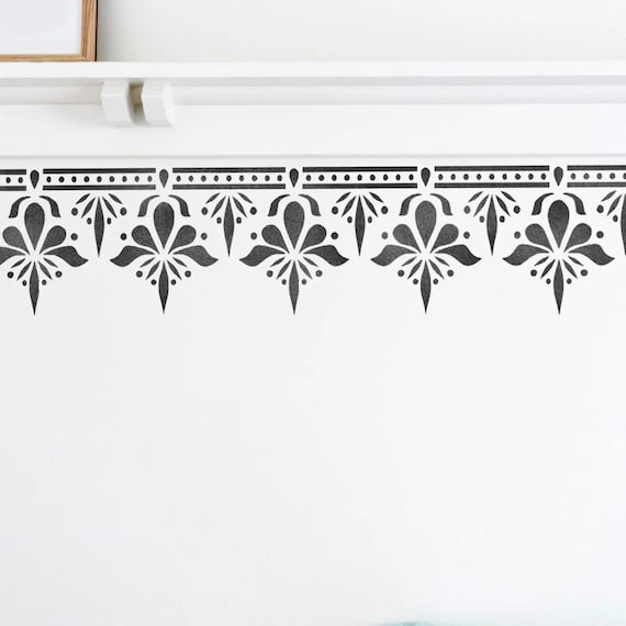Border Stencil for Painting Walls and Furniture Reusable Etsy