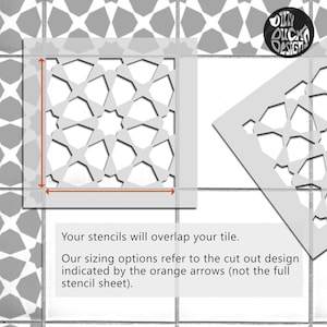 Tile Stencils for Painting Bathroom Kitchen Wall Floor Tiles and Garden Patio Slabs AMIRA by Dizzy Duck image 2