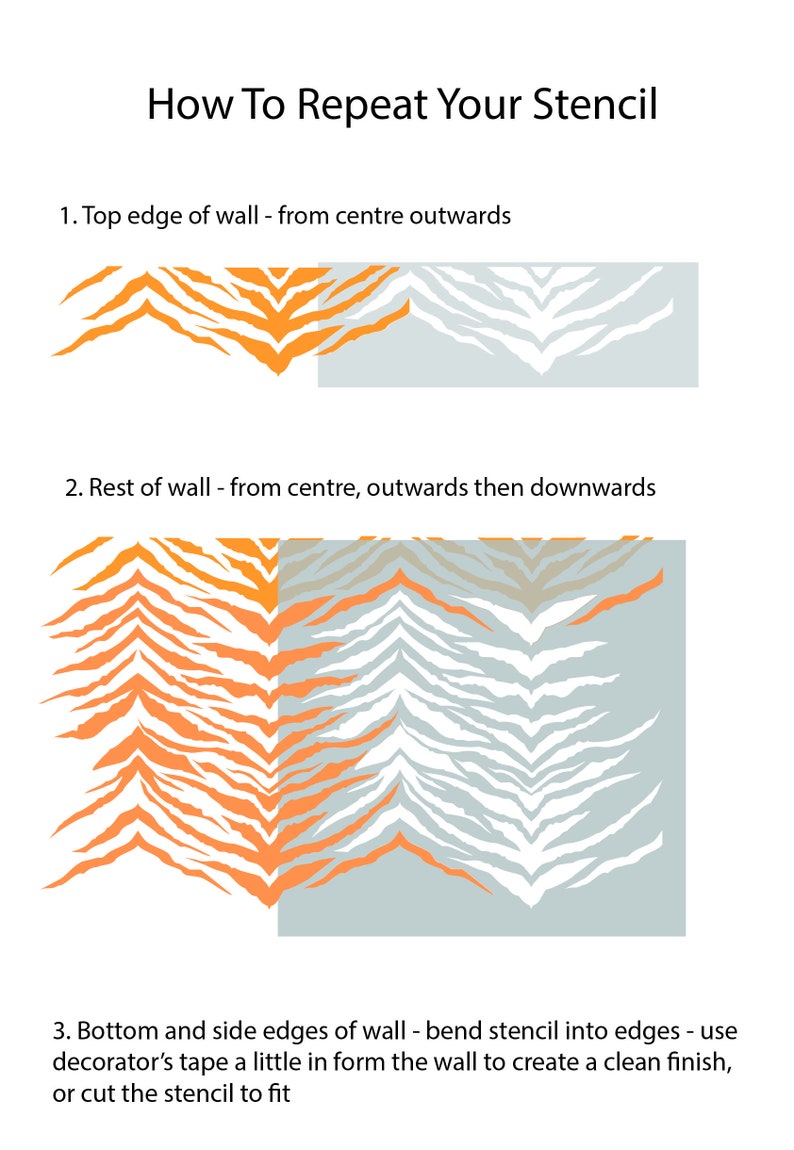 Zebra Print STENCIL Stiped Wall Stencil for Painting Black Etsy UK