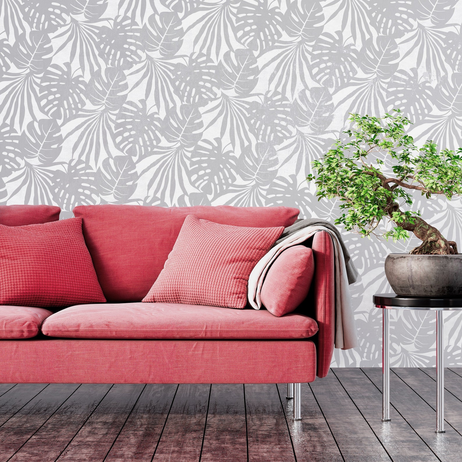 WALL STENCIL Tropical Leaf Wall Stencil Tropical Plant Stencil Etsy