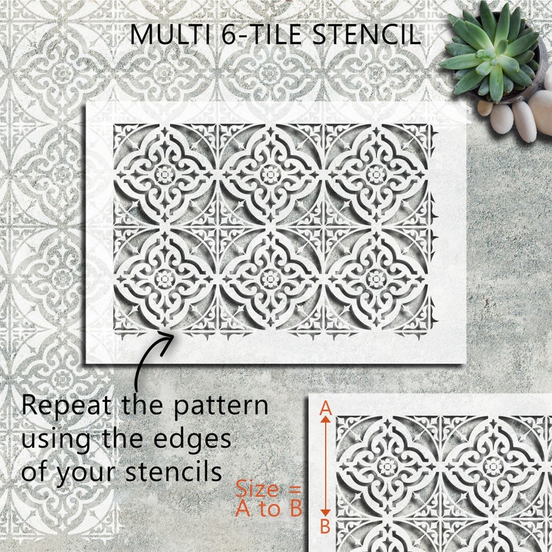 Faux Tile Stencils Paint Tile Effect on Floors Walls Etsy UK