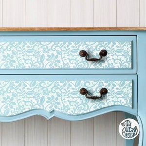 FURNITURE STENCIL for Painting   Reusable LACE Damask Stencil   Lace Furniture Stencil