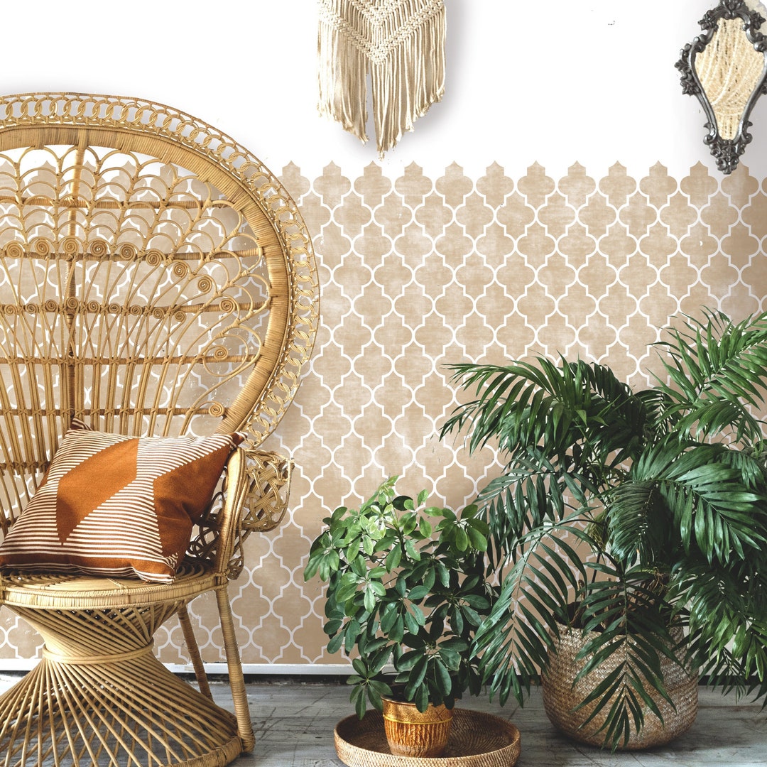 WALL STENCIL - Marrakech Moroccan Boho Reusable Stencil for Painting - Etsy