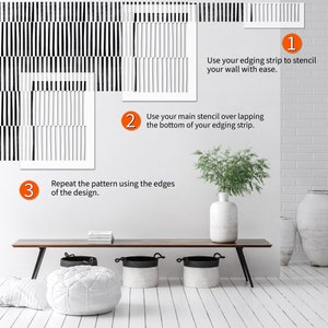 Humbug Stripe Wall Stencil Modern Minimal Lines Floor Wall Stencil for Painting by Dizzy Duck image 5
