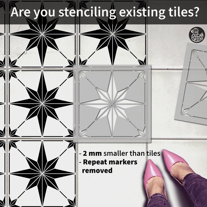 PACK of 2 Tile Stencils for Floors Tile Stencils for Walls Etsy