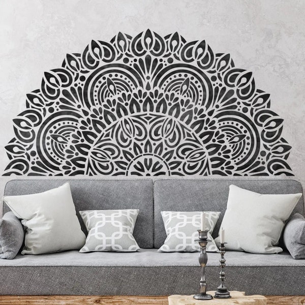 MANDALA STENCIL for Painting Walls Furntiure Crafts   SURADA Yoga Mandala Wall Stencil