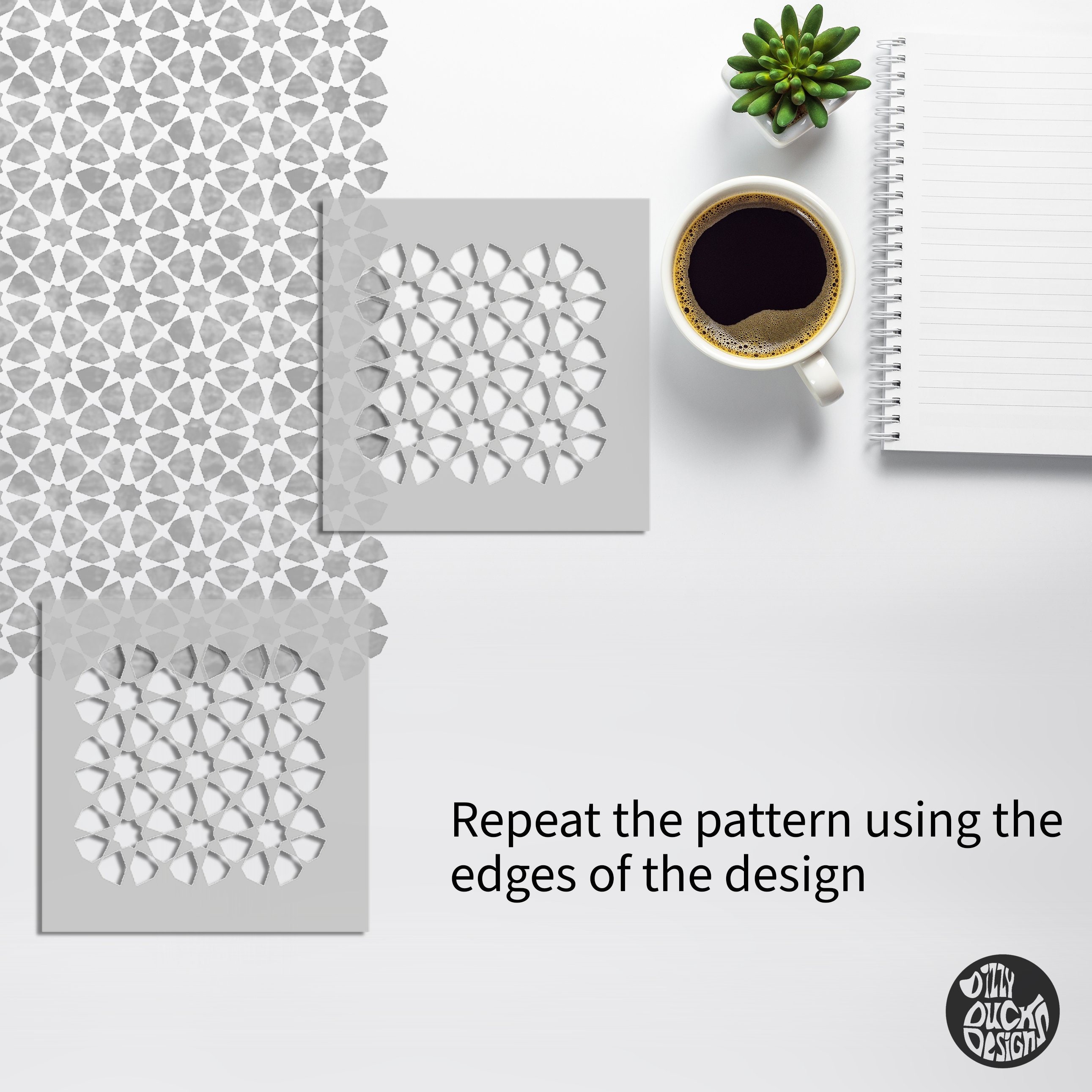 FURNITURE STENCIL for Painting Reusable AMIRA Moroccan Boho Mosiac ...