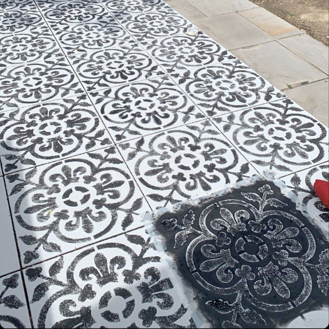 2x Patio Slab Stencils para grandes pavimentadoras de jardín | Etsy