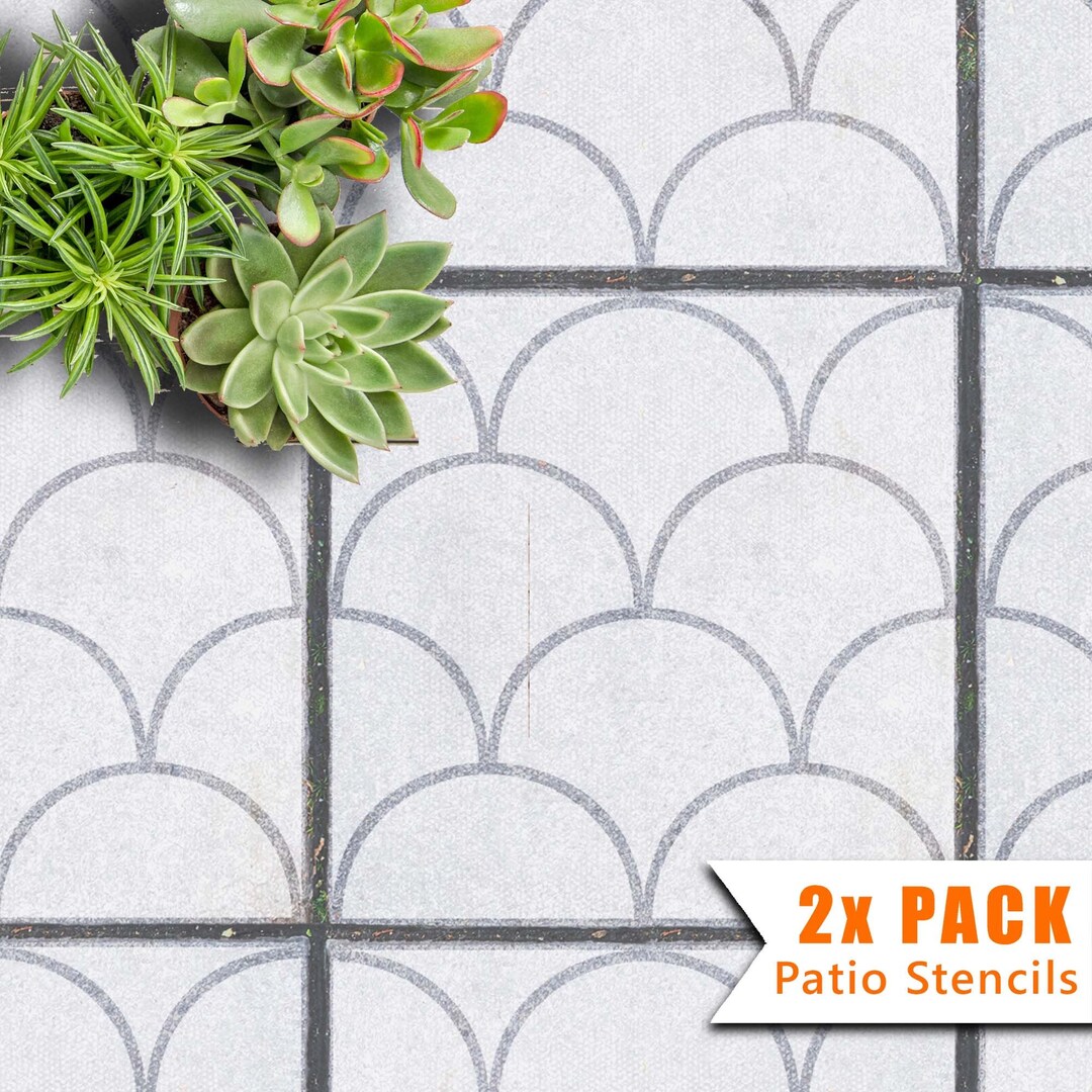 Patio Slab Stencil 60x60 and 45x45 Cm Square Concrete Garden Paver Stencil MERMAID Patio Tile