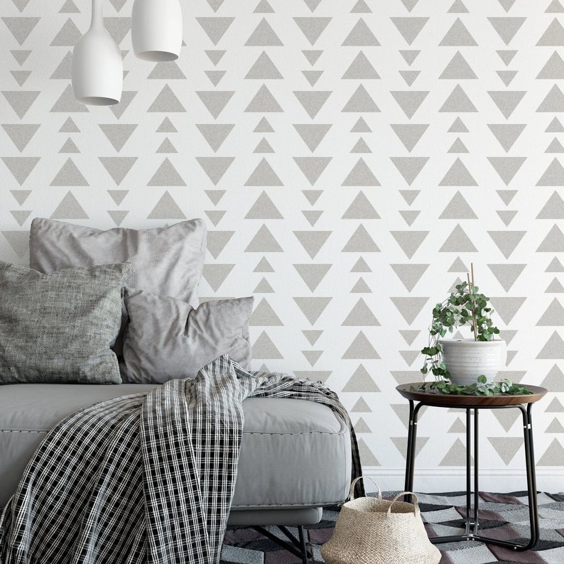 WALL STENCIL Geometric Stencil for Painting Walls Bergen Etsy UK