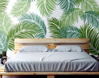 Palm Leaf Stencil - Tropical Leaf Stencils For Walls - Large Wall Stencils For Painting - Reusable Palm Leaf Wall Stencil by Dizzy Duck