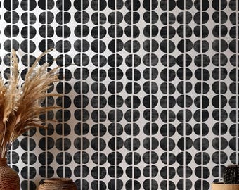 Boho Circles Wall Stencil - Reusable Geometric Bohemian Furniture Craft Stencil for Painting by Dizzy Duck Designs
