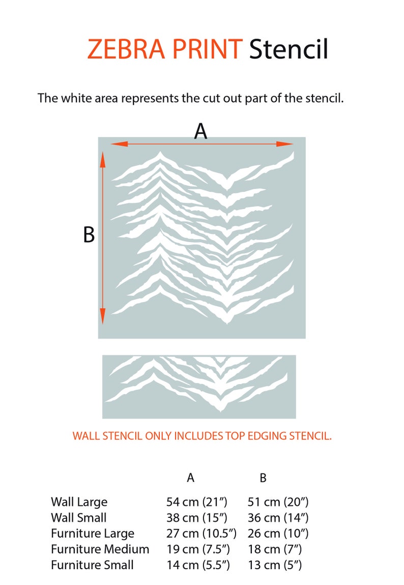 Zebra Print STENCIL Stiped Wall Stencil for Painting Black Etsy UK