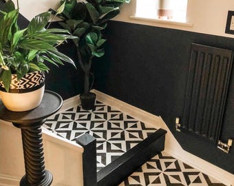 Faux Tile Stencils - Paint Tile Effect on Floors Walls Furniture Concrete Garden Patios Paths - KSAR by Dizzy Duck