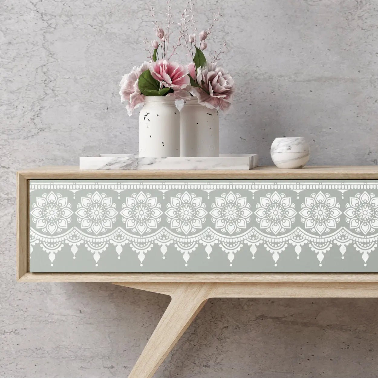 Border Stencil Lace Painting Wall Furniture Cardmaking Reusable Crafts Art  BO21