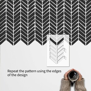 FURNITURE STENCIL Herringbone Stencil for Painting Furniture Herringbone Furniture Craft Stencil Scandi Geo Stencil image 6