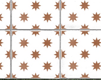 Patio Slab Stencil - 60x60 and 45x45 cm Square Concrete Garden Paver Stencil - STAR Patio Tile Stencil by Dizzy Duck