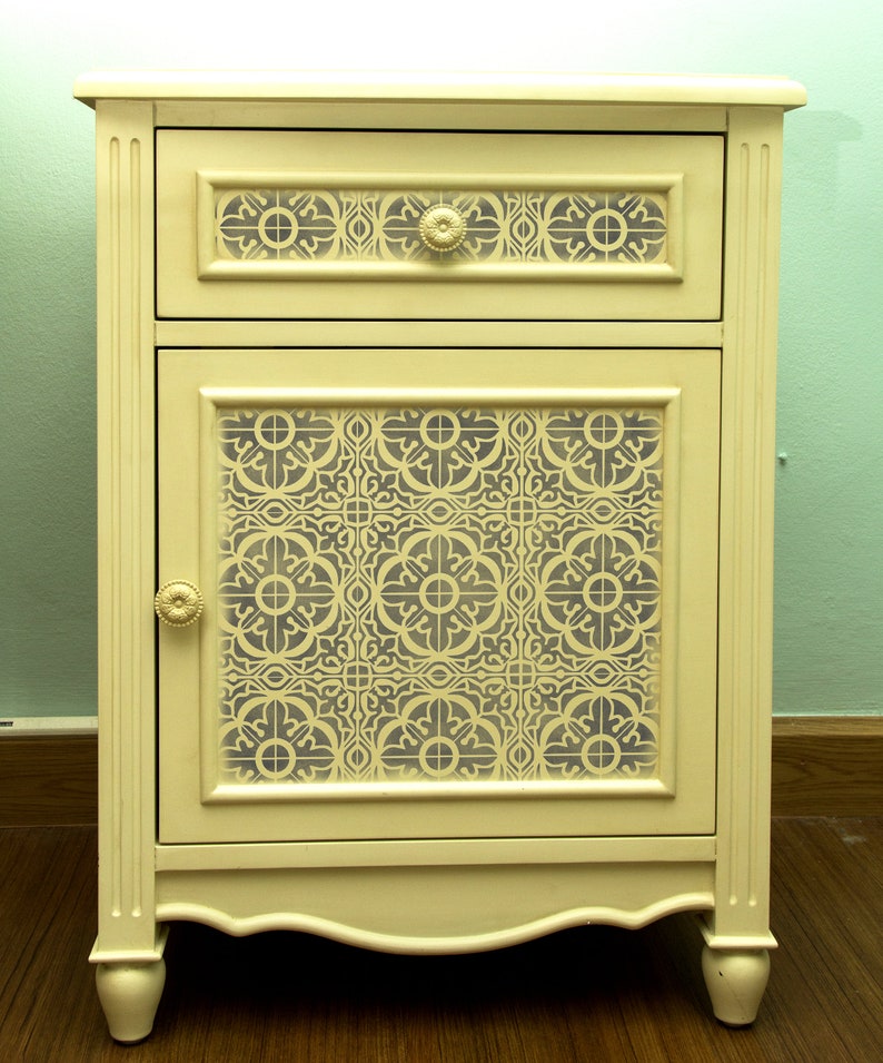 TAVIRA Tile Stencil \u2013 Floor Wall Moroccan Large Reusable Stencils for Painting by Dizzy Duck Designs