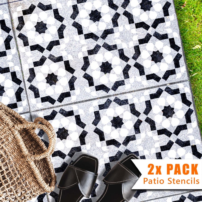 Patio Slab Stencils for Large 900x600 Rectangle Concrete Etsy
