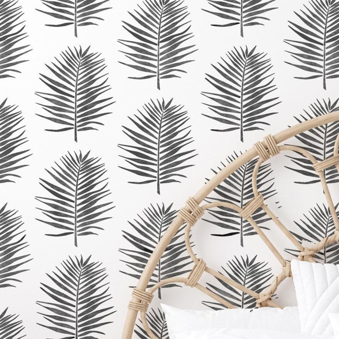 WALL STENCIL Tropical Leaf Wall Stencil Palm Leaf Stencil for Walls HAVANA Tropical Plant