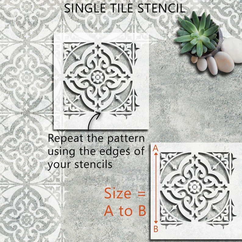 Faux Tile Stencils Paint Tile Effect on Floors Walls Etsy UK