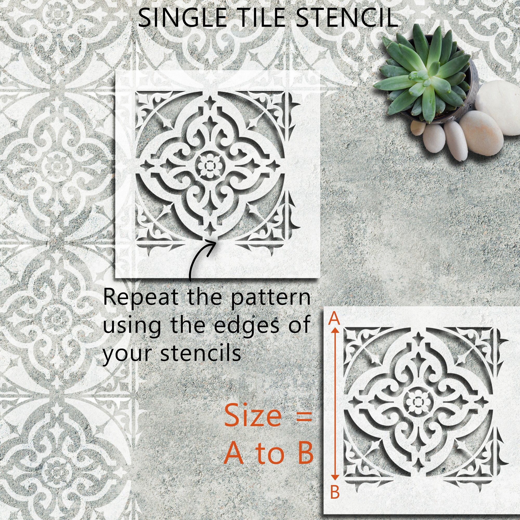 Faux Tile Stencils Paint Tile Effect on Floors Walls Etsy UK