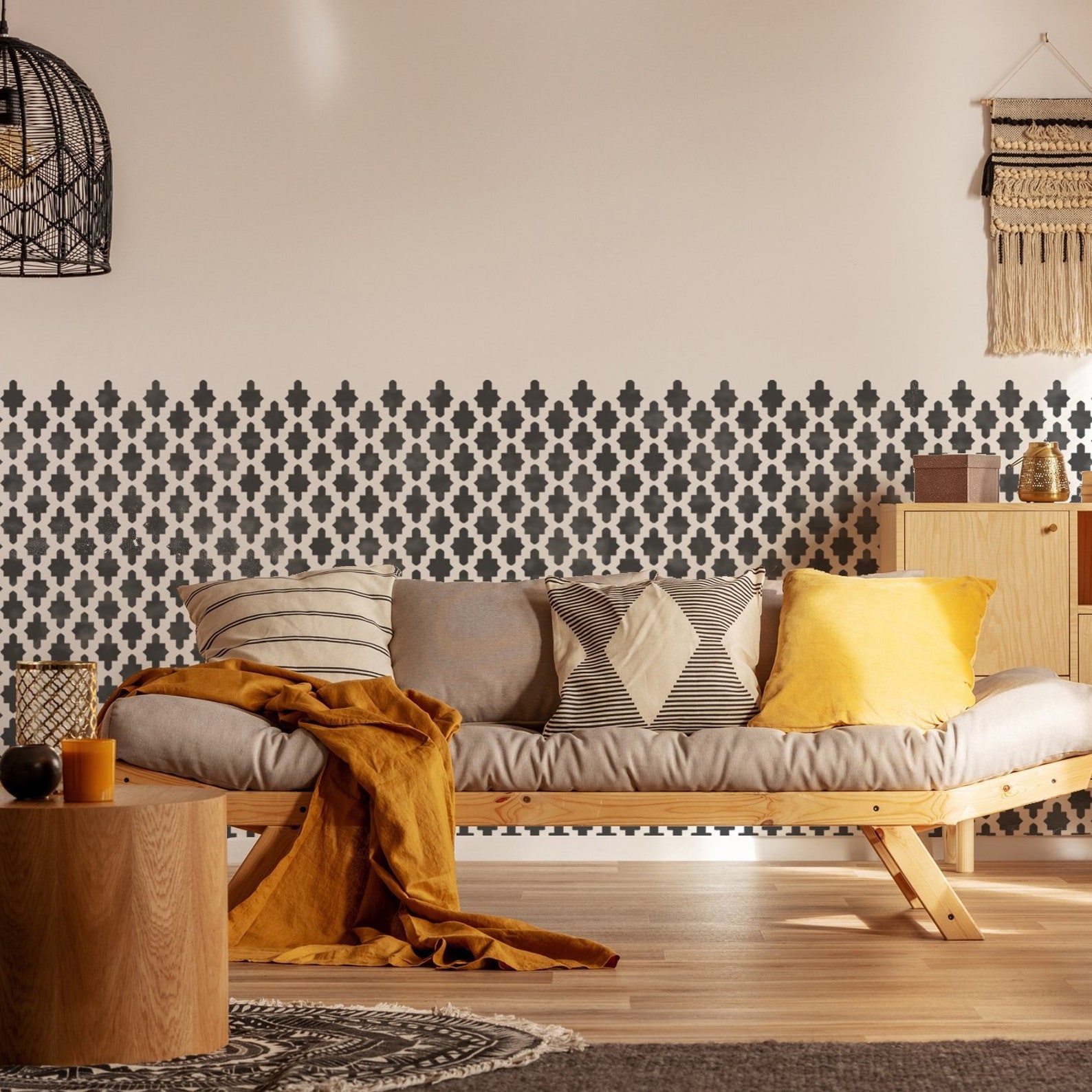 WALL STENCIL for Painting - Istanbul Moroccan Boho Reusable Floor Wall ...