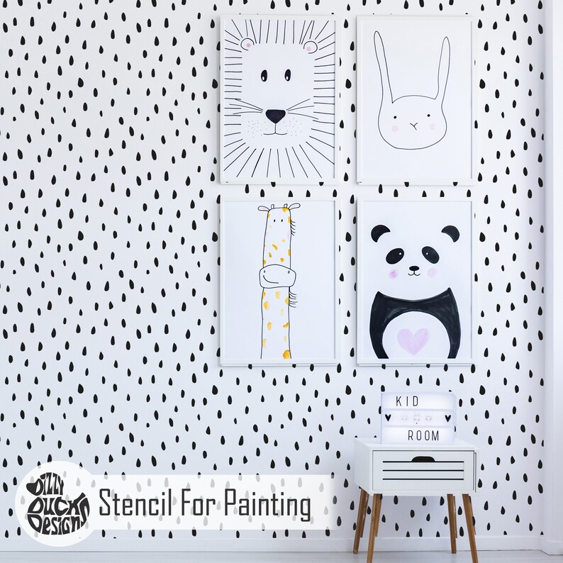 Seed Stencil For Painting Modern Nursery Stencil For Walls Etsy