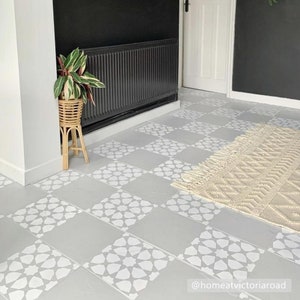 Tile Stencils for Painting Bathroom Kitchen Wall Floor Tiles and Garden Patio Slabs AMIRA by Dizzy Duck image 5