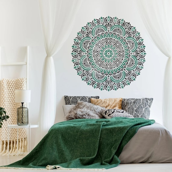 50cm Round Flower Mandala Stencil Stencil Modello Di Piastrelle Per