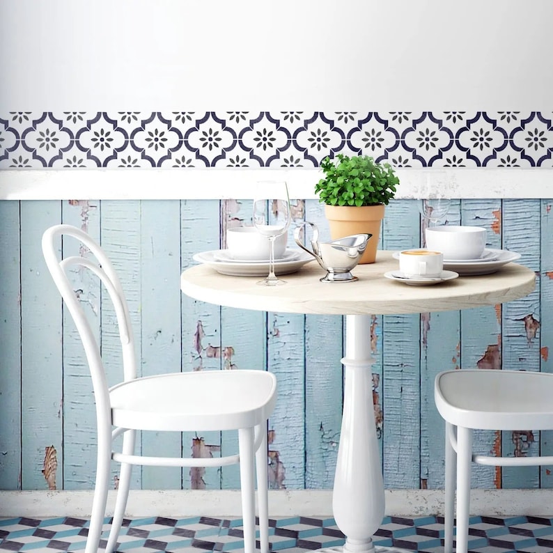 Border Stencil for Painting Walls and Furniture Reusable Etsy