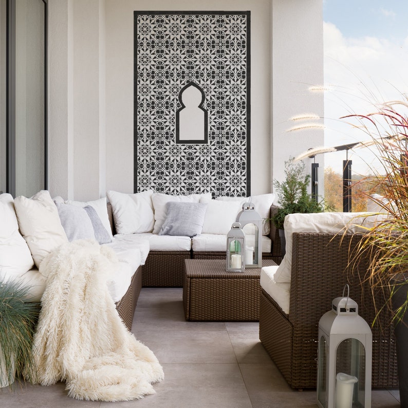 WALL STENCIL Moroccan Wall Panel Stencil for Walls Boho Stencil for Painting Walls by Dizzy Duck image 8