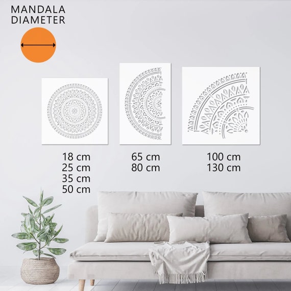 Large Mandala Stencil Set - 2 Reusable Mandala Stencils - Stencil Mandala  Shapes on Walls + More with a Big Mandala Stencil - Modern Mandala Wall