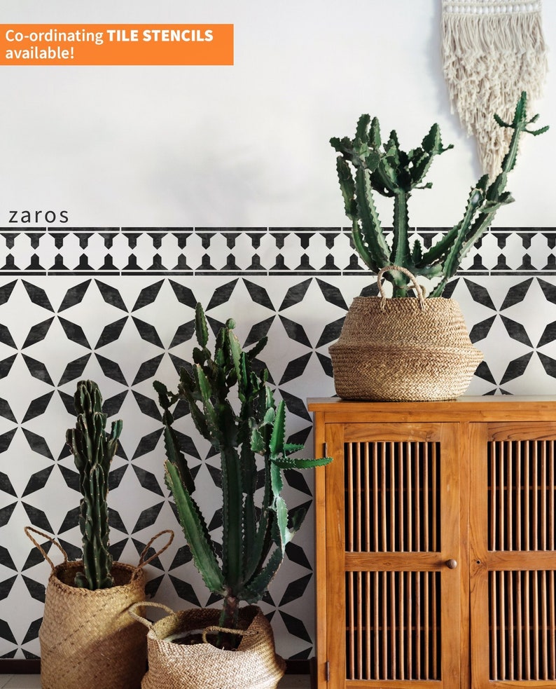 YEFREN Tile Border Stencil for Bathroom Walls Floors Etsy