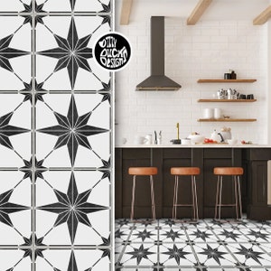 Tile Stencils for Painting Bathroom Kitchen Wall Floor Tiles and Garden Patio Slabs - ZARZIS by Dizzy Duck