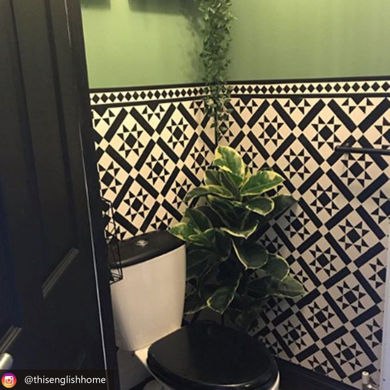 Faux Tile Stencils Paint Tile Effect on Floors Walls Etsy UK