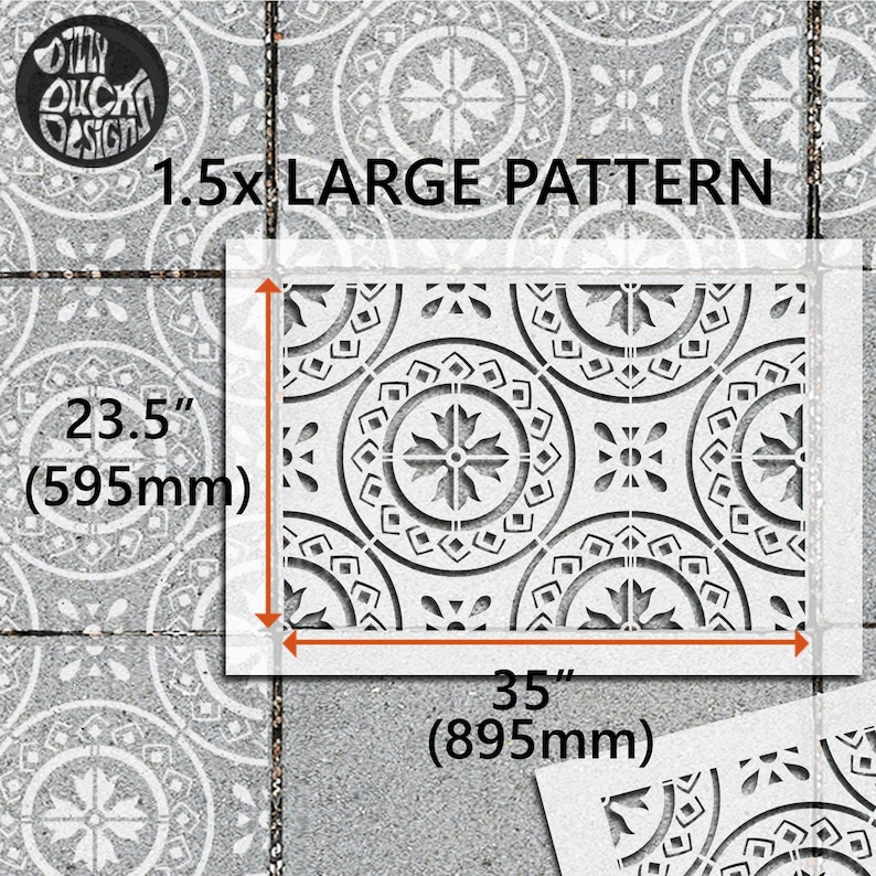 Patio Slab Stencils for Large 900x600 Rectangle Concrete Etsy UK