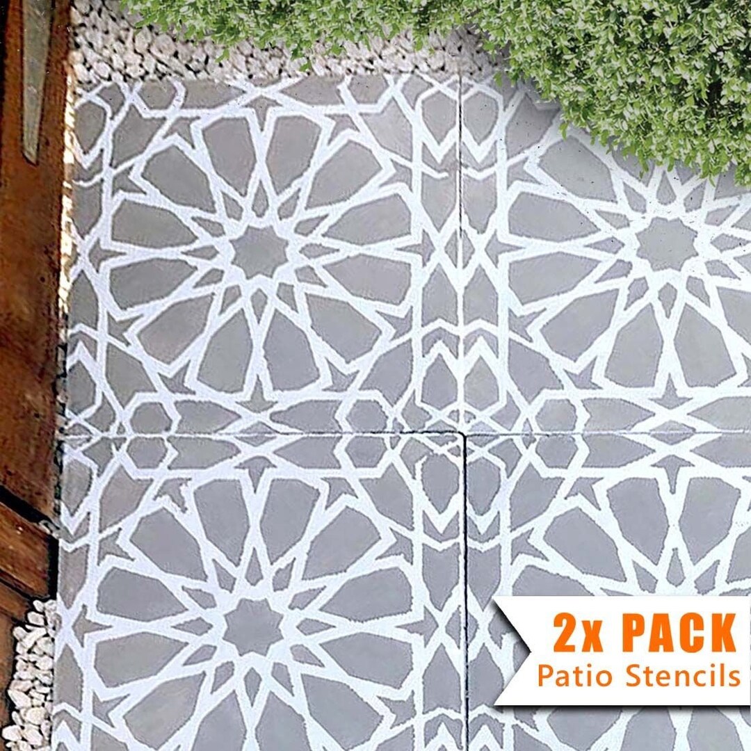 Patio Slab Stencil 60x60 and 45x45 Cm Square Concrete Garden Paver Stencil ZAGORA Patio Tile