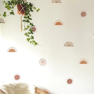 Dizzy Duck Sun Sunrise Boho Wall Stencil Set for Nursery Wall Décor - Kids Room Boho Sunburst Stencils - Reusable