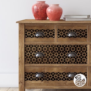 MÖBEL Schablone zum Malen Wiederverwendbare AMIRA Marokkanische Boho Mosiac Geometrische Schablone