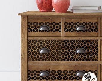 FURNITURE STENCIL for Painting   Reusable AMIRA Moroccan Boho Mosiac Geometric Stencil