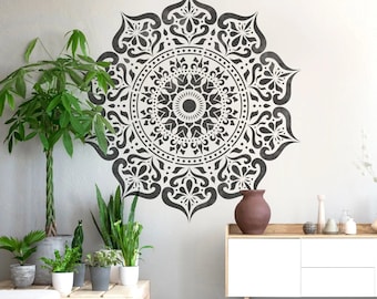 MANDALA STENCIL for Painting Walls Furntiure Crafts   MANALI Yoga Mandala Wall Stencil